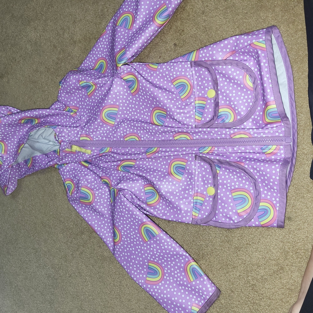 Purple Polka Dot Rainbow Raincoat